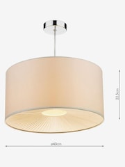 Dar Lighting Set of 2 Cream Rita Easy Fit Pendant Ceiling Lights - Image 3 of 3