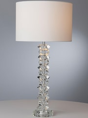 Dar Lighting Polished Chrome Mina Crystal Table Lamp with Shade - Image 1 of 4