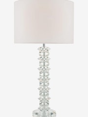 Dar Lighting Polished Chrome Mina Crystal Table Lamp with Shade - Image 2 of 4