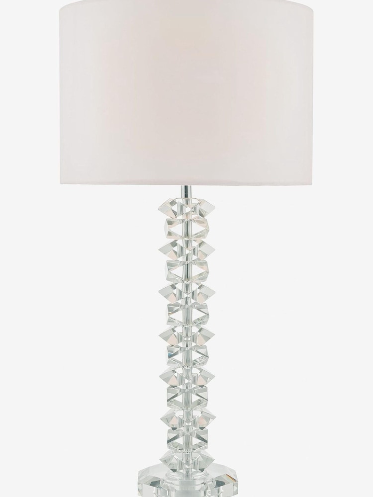 Dar Lighting Polished Chrome Mina Crystal Table Lamp with Shade - Image 2 of 4