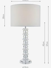 Dar Lighting Polished Chrome Mina Crystal Table Lamp with Shade - Image 4 of 4