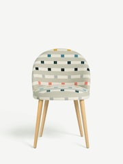 Set of 2 Chunky Stripe Geo Newman Light Wood Leg Dining Chairs - Image 2 of 8