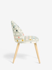 Set of 2 Chunky Stripe Geo Newman Light Wood Leg Dining Chairs - Image 5 of 8