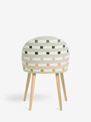 Set of 2 Chunky Stripe Geo Newman Light Wood Leg Dining Chairs - Image 6 of 8