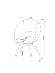 Set of 2 Tweedy Plain Light Natural Hewitt Upholstered Dark Wood Leg Dining Chairs - Image 4 of 7