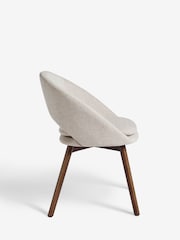 Set of 2 Tweedy Plain Light Natural Hewitt Upholstered Dark Wood Leg Dining Chairs - Image 5 of 7