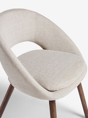 Set of 2 Tweedy Plain Light Natural Hewitt Upholstered Dark Wood Leg Dining Chairs - Image 7 of 7