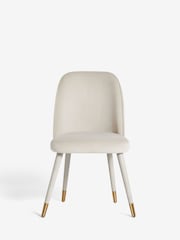 Set of 2 Soft Velvet Pebble Valencia Upholstered Dining Chairs - Image 2 of 6