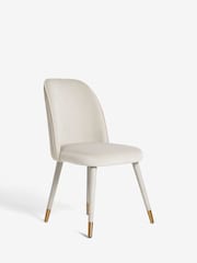 Set of 2 Soft Velvet Pebble Valencia Upholstered Dining Chairs - Image 3 of 6