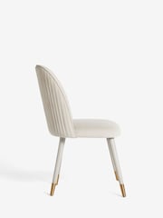 Set of 2 Soft Velvet Pebble Valencia Upholstered Dining Chairs - Image 4 of 6