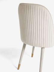 Set of 2 Soft Velvet Pebble Valencia Upholstered Dining Chairs - Image 6 of 6