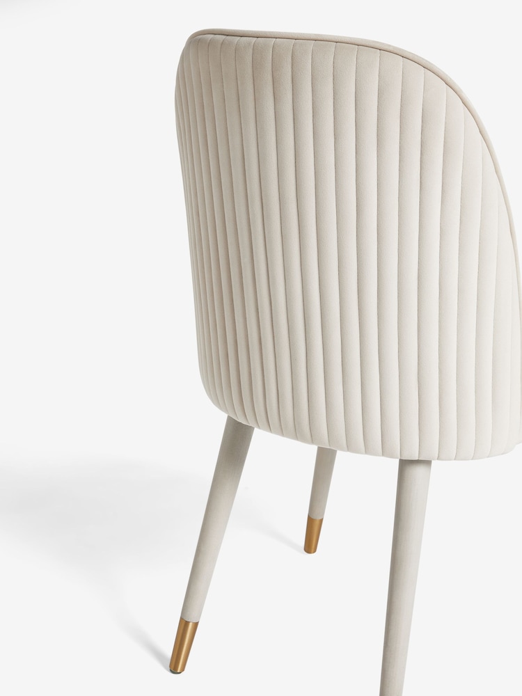 Set of 2 Soft Velvet Pebble Valencia Upholstered Dining Chairs - Image 6 of 6