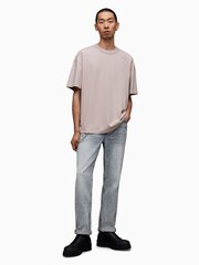 AllSaints Grey Isac Short Sleeve Crew T-Shirt - Image 3 of 6