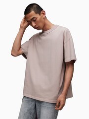 AllSaints Grey Isac Short Sleeve Crew T-Shirt - Image 4 of 6