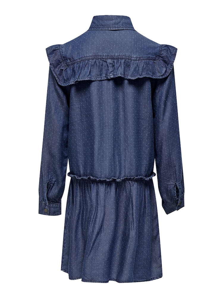 ONLY KIDS Long Sleeve Tierred Denim Smock Dress - Image 2 of 2