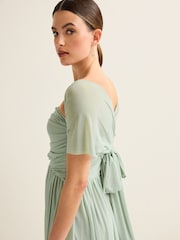 Light Sage Green Mesh Multiway Bridesmaid Wedding Maxi Dress - Image 8 of 10