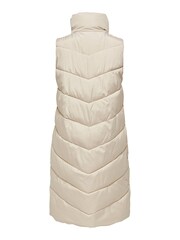 JDY Cream Longline Padded Quilted Gilet - Image 7 of 7