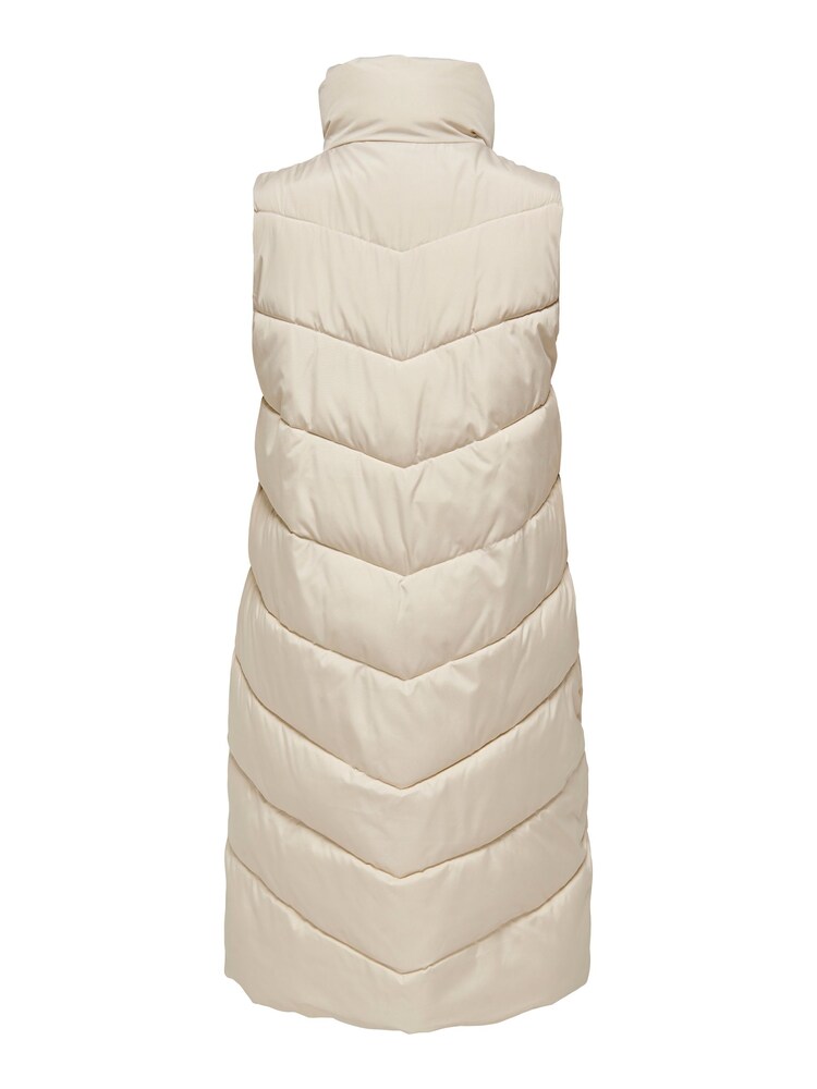 JDY Cream Longline Padded Quilted Gilet - Image 7 of 7