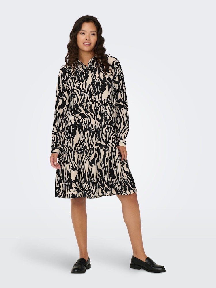 Sort hvid - JDY Tiered Skjorter Smock Kjole - Image 2 of 5