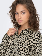 JDY Black/Cream Tiered Shirt Smock Dress - Image 5 of 7