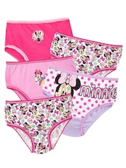 Character Pink Minnie Mouse 100% Cotton Briefs 5 Pack - Image 1 of 5
