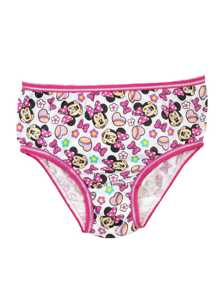 Character Pink Minnie Mouse 100% Cotton Briefs 5 Pack - Image 2 of 5