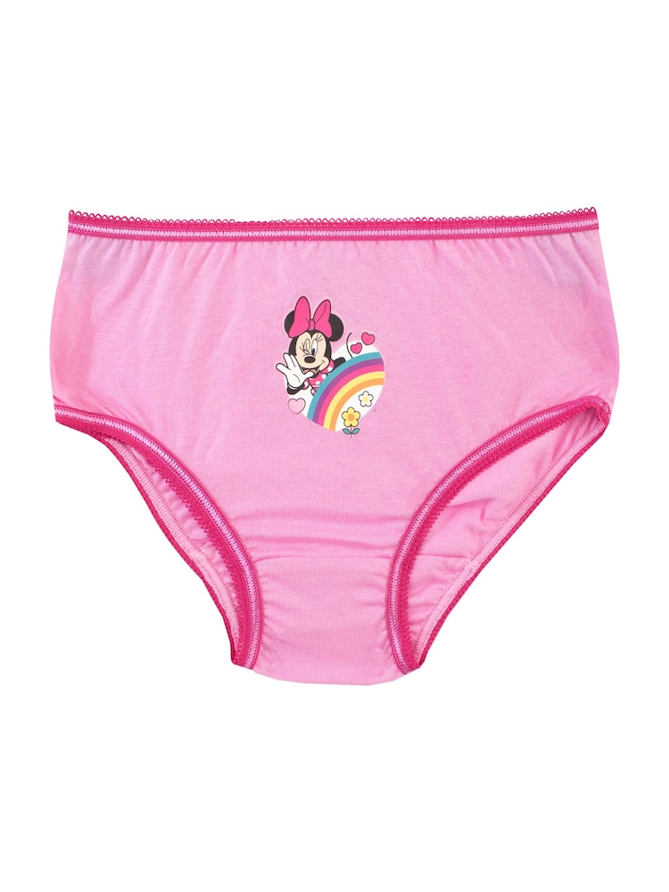 Character Pink Minnie Mouse 100% Cotton Briefs 5 Pack - Image 4 of 5
