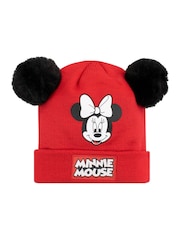 Character Minnie Mouse Winter Double Pom Pom Hat and Gloves Set - Image 2 of 3