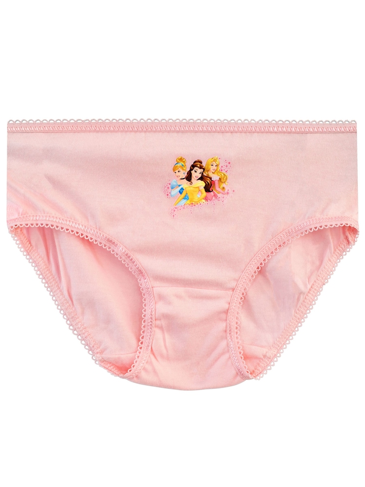 Character Pink Disney Princess 100% Cotton Briefs 5 Pack - Image 4 of 5