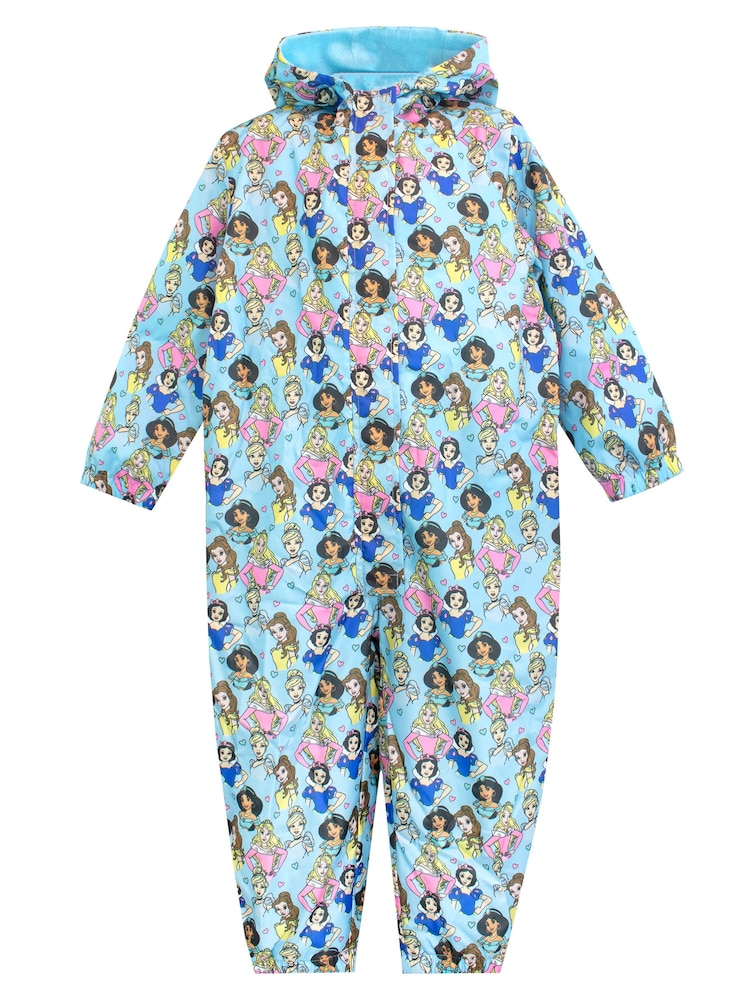 Character Blue Disney AOP Princess Puddlesuit - Image 1 of 3