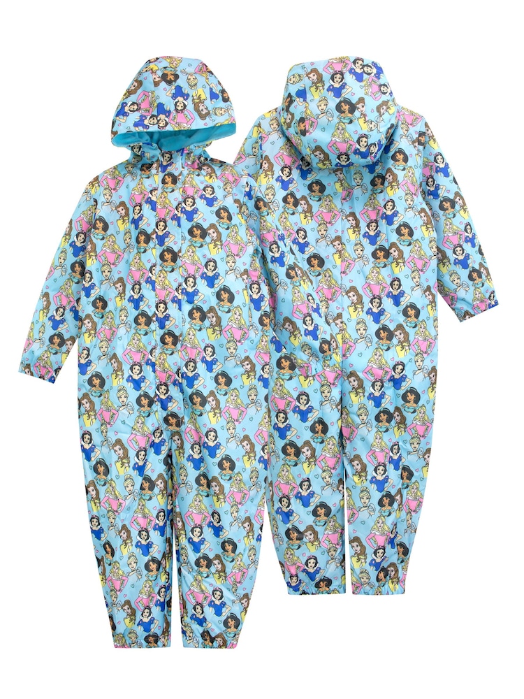 Character Blue Disney AOP Princess Puddlesuit - Image 2 of 3