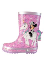 Character Pink Minnie Mouse Unicorn Print Wellies - Image 2 of 5