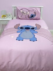Character Purple Lilo And Stitch Single 100% Cotton Duvet Set - Image 1 of 4