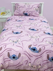 Character Purple Lilo And Stitch Single 100% Cotton Duvet Set - Image 2 of 4