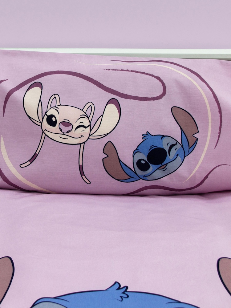 Character Purple Lilo And Stitch Single 100% Cotton Duvet Set - Image 4 of 4