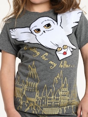 Brand Threads Grey Harry Potter Hedwig Girls Pyjama Set - Image 3 of 7