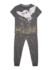 Brand Threads Grey Harry Potter Hedwig Girls Pyjama Set - Image 4 of 7