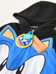 Brand Threads Blue Sonic The Hedgehog Boys Fleece All-In-One - Image 3 of 5