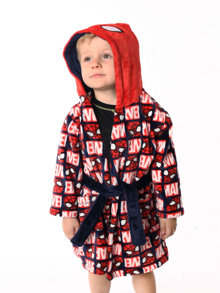 Brand Threads Spiderman Bademantel mit Kapuze für Jungen - Bild 1 von 4 Brand Threads Spiderman Bademantel mit Kapuze für Jungen - Bild 1 von 4