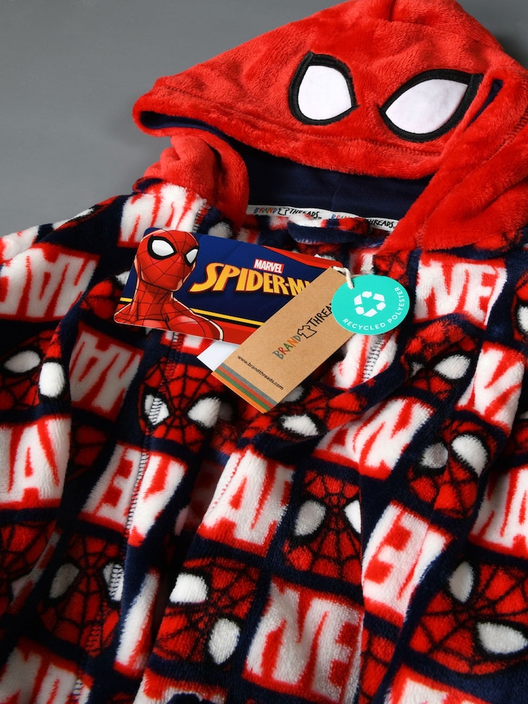 Brand Threads Spiderman Bademantel mit Kapuze für Jungen - Bild 4 von 4 Brand Threads Spiderman Bademantel mit Kapuze für Jungen - Bild 4 von 4