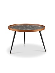 Jual Black Siena Marble Effect Round Coffee Table - Image 2 of 4