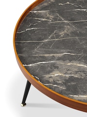 Jual Black Siena Marble Effect Round Coffee Table - Image 3 of 4