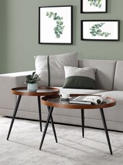 Jual Black Siena Marble Effect Round Coffee Table - Image 4 of 4