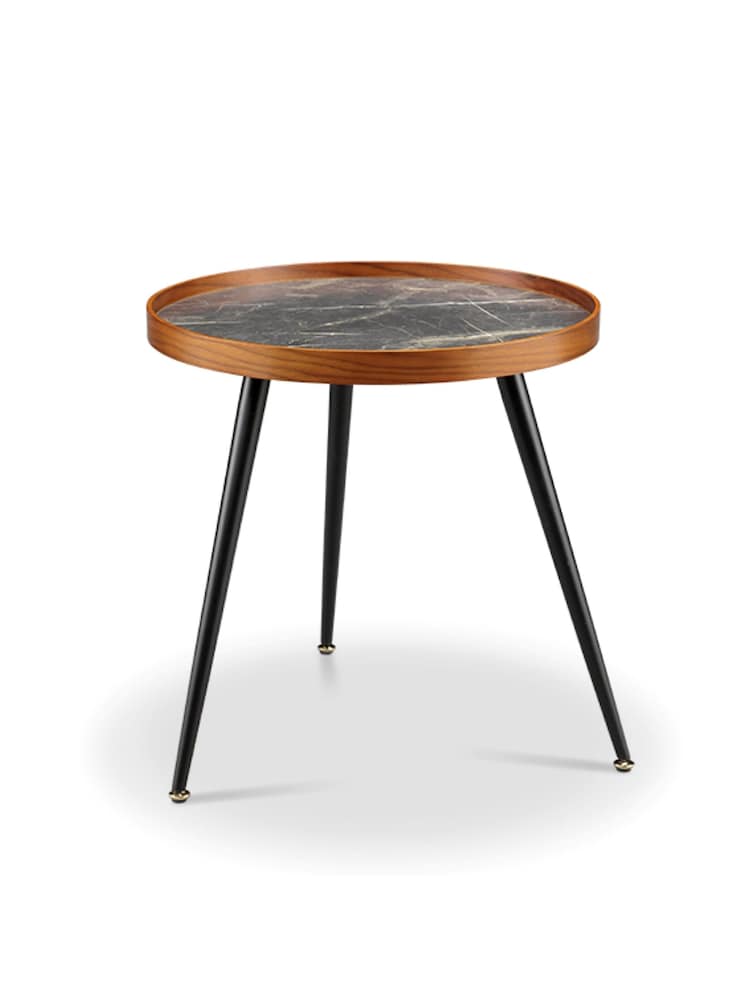 Jual Black Siena Marble Effect Lamp Table - Image 2 of 4