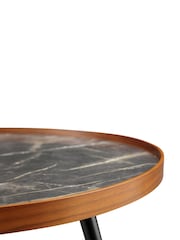 Jual Black Siena Marble Effect Lamp Table - Image 3 of 4