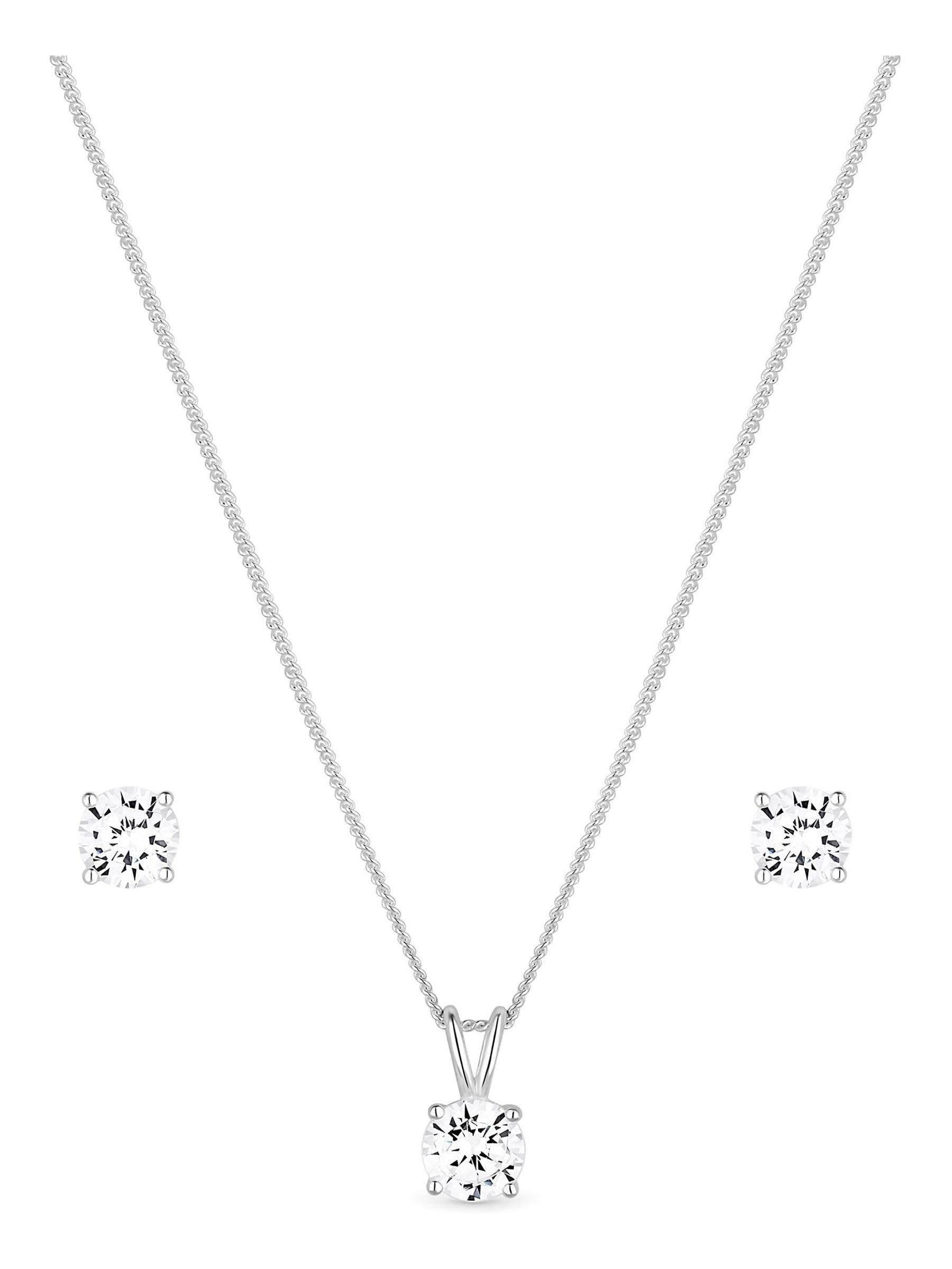 Silver and cubic zirconia necklace new arrivals