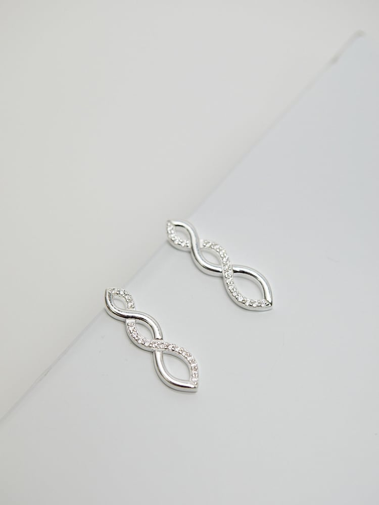 Simply Silver Sterling Silver Tone 925 Cubic Zirconia Infinity Set - Gift Boxed - Image 3 of 3