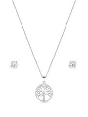Simply Silver Sterling Silver Tone 925 Cubic Zirconia Tree of Love Jewellery Set - Gift Boxed - Image 1 of 2