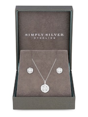 Simply Silver Sterling Silver Tone 925 Cubic Zirconia Knot Set - Gift Boxed - Image 1 of 4