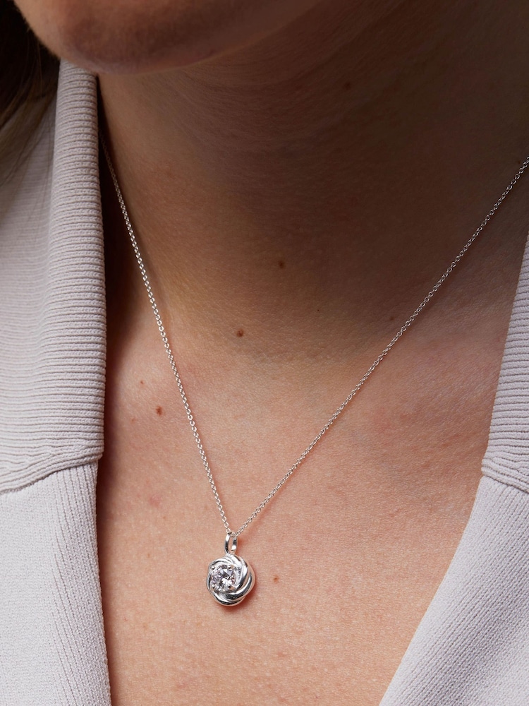Simply Silver Sterling Silver Tone 925 Cubic Zirconia Knot Set - Gift Boxed - Image 4 of 4